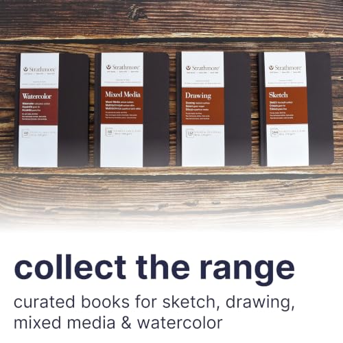 Strathmore 400 Series Watercolor Paper Art Book, Matte Brown Cover, Natural White, Hardbound, 24 Sheets, 5.5x8.5 inch - size: 5.5x8.5 inch, style: Hardbound