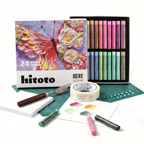 rubens 57 PCS Macaron Soft Oil Pastels Kit for Beginner Drawing - color: 24 Macaron Colors Set