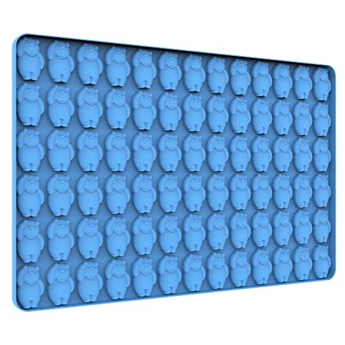 Gummy Bear Silicone Molds with Scraper - Perfect for Making Gummy Bears, Chocolates, Candies and Ice Cubes - color: Blue