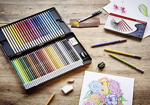 STABILO Chalk-Pastel Pencil CarbOthello - Pack of 12 - Essential Tones