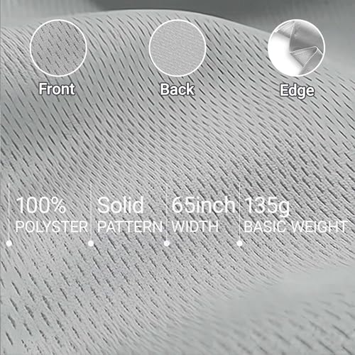 Bird Eye Mesh Jersey Fabric 3 Yards 65 Inch Wide Grey - color: Grey, size: 65'' x3 yard