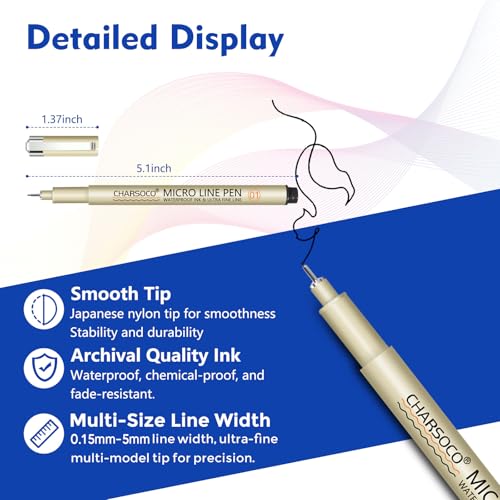 01 Micro Pen, Waterproof Archival Ink, 0.25mm Fineliner Ink Pens for Artist Illustration, Sketching, Anime, Manga, Technical Drawing and Scrapbooking, Fine Point Pen with 24 Colors - color: 24 Colors