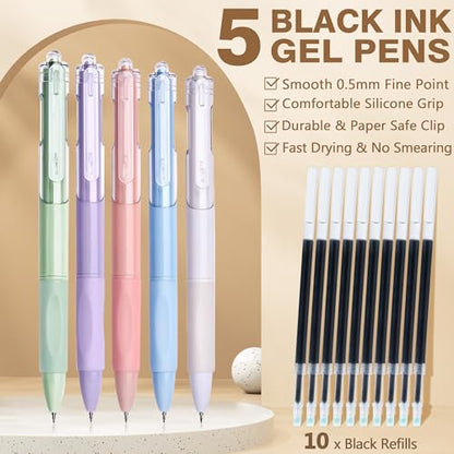 62PCS Aesthetic School Supplies Cute Back to School Supplies Stationary Set | College Preppy Essentials Kit with Large Pencil Pouch Case, Pastel Highlighters Gel Pens Mechanical Pencils for Student Girls - color: Beige Checked