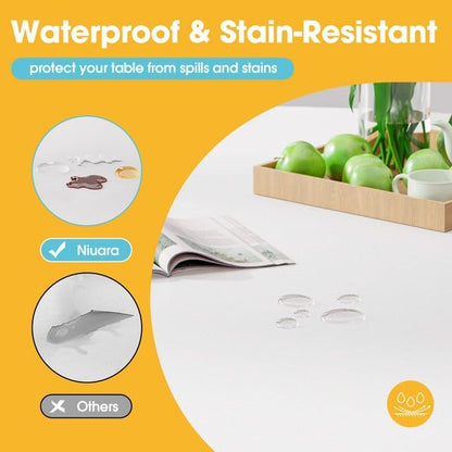 Niuara White Plastic Table Cloth Disposable, 4 Pack, 84 in | Round, Table Covers, Holiday Parties, Gatherings - color: White, size: 84" Round - 4 Packs