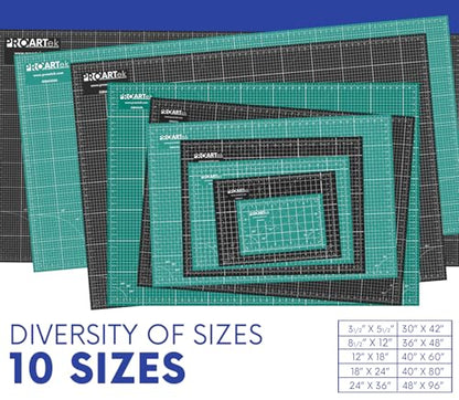 PK00013 Model GBM4080 Series 40" x 80" Professional Cutting Mat; Double-Sided Green/Black; Self-Healing; For Graphic Arts, Hobbies, Sewing, Scrapbooking, and other Cutting Projects - size: 80"L x 40"W