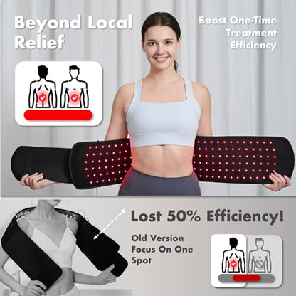 ALLOLO Red Light Therapy for Body, 3 in 1 LEDs Red Light Therapy Belt with Timer Remote Control, 660nm 850nm Infrared Light Therapy Pad for Body Waist Shoulder Knee, 39" x 7.7" Large Area - size: 39" x 7.7"