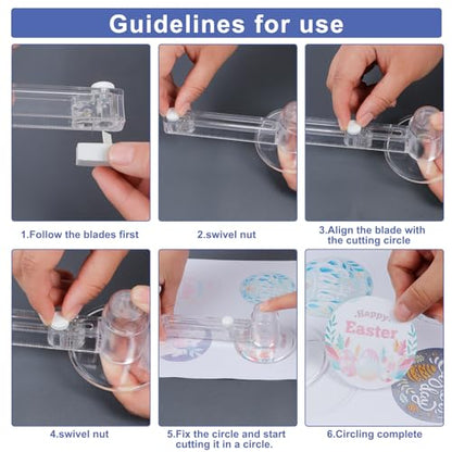32mm/1.25 Inch Circle Cutter Button Maker Tools, Adjustable Multi-Size Badge Making Round Cutting Tool, Cutting Knife Photo Paper Model Circle (44-170mm) - size: 44-·70mm