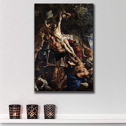 wall26 - Oil Painting of Raising of The Cross by Peter Paul Rubens - Baroque Style - Jesus Christ, Catholic, Christianity - Canvas Art Home Art - 12x18 inches - color: 12. Raising of the Cross, size: 18"L x 12"W
