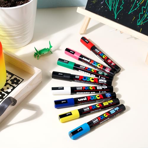 POSCA® PC-5M Paint Markers, 8 Count Medium Reversible Tip Set (1.8–2.5 mm) - size: 1 Count (Pack of 8), style: Round Tip