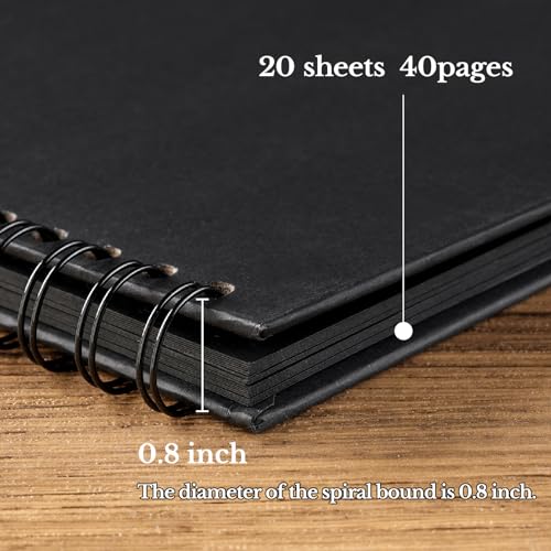 potricher 12 x 12 Inch Large DIY Scrapbook Photo Album 40 Pages, Black - color: Black, size: 12 Inch 40 Pages