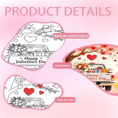 Niteform 6 Packs Valentine's Day Pre Drawn Canvas to Paint， 8x10 in Pre Printed Canvas Boards, Pre Stretched Outline Painting Kits for Beginners, Adults, Party Favors & Romantic Craft Activities - style: 8*10-valentine