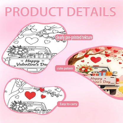 Niteform 6 Packs Valentine's Day Pre Drawn Canvas to Paint， 8x10 in Pre Printed Canvas Boards, Pre Stretched Outline Painting Kits for Beginners, Adults, Party Favors & Romantic Craft Activities - style: 8*10-valentine