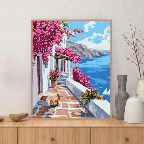 ZRIZQ Landscape Paint by Numbers Kit for Adults Beginner,Scenery,16x20 | Full set with rich paints,wooden brushes,rolled canvas.Calming activity.Beginner friendly.Just open and paint. - color: 16"X20"Rolled Canvas(Frameless)-Landscape 17