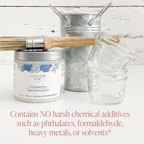 Clear Bonding Primer - Chalk Style Furniture Paint Surface Prep Clear Primer Base Coat - Adhesive Furniture & Decor Primer for Laminate, Glass, Metal, Oil-Based Paint or Stain - (4 oz) - size: sample (4 oz)