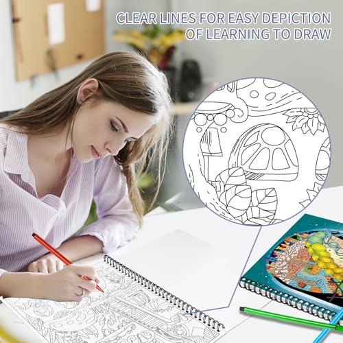 Kalysky 3 Coloring Books for Adults: Flower World, Universe, Fairy Homes - color: Whimsical Universe