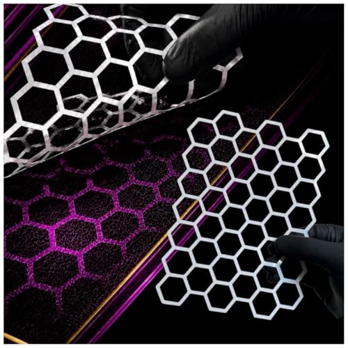 LiME LiNE Reusable Airbrush Stencil Sets for Airbrushing, Custom Paint & Crafting (Honeycomb Hexagon Stencil Set) - style: Honeycomb Hexagon Stencil Set