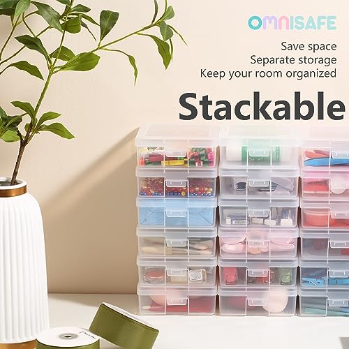 18 Pack Small Plastic Hobby Art Craft Organizer,Storage Containers | Stackable Design, Clear, Latching Lid, High-Grade Material, for Pencil Box, for Crayon - size: Small - 18 Pack