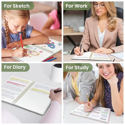 Taja Blank Spiral Journal Notebook for Women & Men, 140 Pages, Sketch Book, Plain Notebook for Drawing & Sketching, Journals for Creative Writing, A5(5.7" x 7.9") – Green - color: A.Green, style: d-Blank