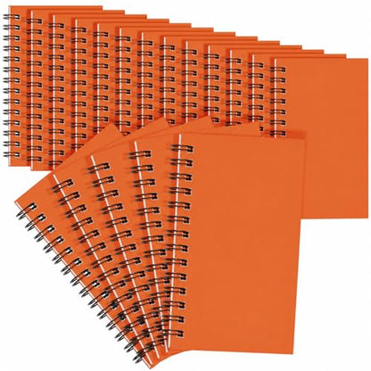Jutom 18 Pcs Small Spiral Notebook Memo Pad 3x5, Orange - color: Orange