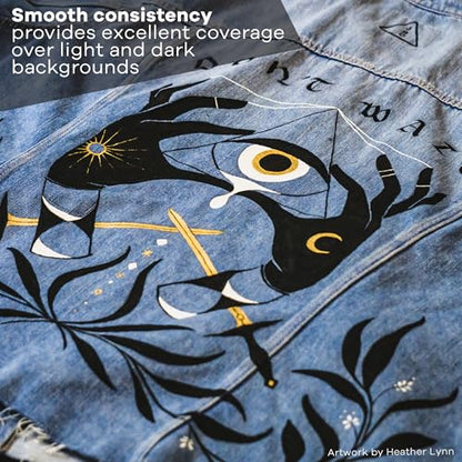 Jacquard Lumiere 2.25oz Fabric Paint Citrine - Metallic Paint for Fabric, Leather, Canvas, Paper and Wood - Light-bodied Metallic Acrylic Paint - Lightfast & Vibrant Metallic Acrylic Paints - color: Citrine, size: 2.25 Fl Oz (Pack of 1)