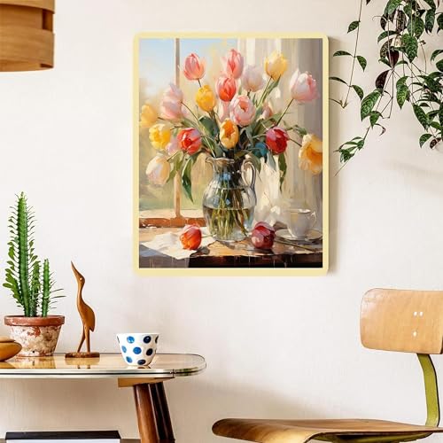 Arttoplus Flower Paint by Numbers Kit for Adults Canvas 16x20inch - color: MT12436-US
