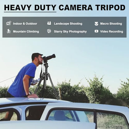 80/85 inches Heavy Duty Tripod for Camera Phone, 85" Camera Tripod Monopod - color: Black