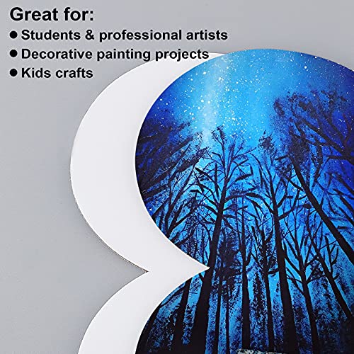 NBEADS 12 Pcs Heart Painting Canvas Panels, 5.9inch Blank Canvas Drawing Boards for Oil & Acrylic Painting Students Artist Hobby Painters and Beginners, 15x15cm - size: L.W: 6"×6"/Thi: 0.1"-Heart