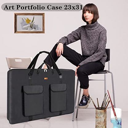 TreochtFUN Art Portfolio 23 X 31in - Portfolio Case A2 Heavy duty Soft Side - size: 23 x 31
