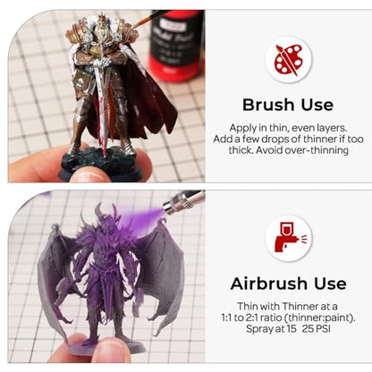Nicpro 10 Colors Acrylic Model Wash Paint Set, 20ml Ready to Use Washes | Brush & Airbrush Compatible Miniature Paint Set for Models, Wargaming Figures, Dioramas, Terrain & Weathering, with 1 Thinner - style: Wash Color