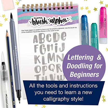 Faber-Castell Galaxy Lettering - Hand Lettering Kit for Teens and Adult Beginners | Back to School Supplies | DIY Kit with 40 Page Activity Book and Art Supplies