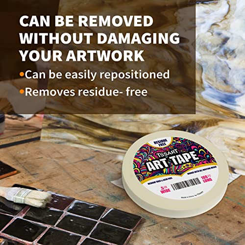 White Art Tape Medium Tack - Masking Artists Tape for Drafting Art Watercolor Painting Canvas Framing - Acid Free 1/2Inch/ 0.5inch Wide 180FT Long (Pack of 2) - size: 0.5inch (Pack of 2)