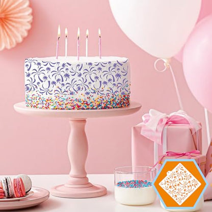 Stencil Genie 16 Pcs 5.5x5.5in Baking Stencils for Royal Icing, Airbrush; Sugar Cookies; Craft Painting - style: Flowers