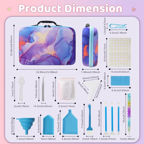 TAVOLOZZA Diamond Art Storage Case, 60 Slots Portable Diamond Painting Kits with Accessories for Craft Rhinestones & Jewelry Beads Organizer Boxes - style: Blend 60