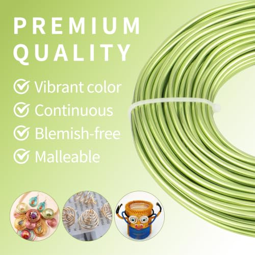 9 Gauge Aluminum Craft Wire, 52.5FT Bendable Armature Wire for Sculpting, Jewelry Making, DIY Crafting, Doll Making, Modelling, Bonsai Training(Neon Green) - color: Neon Green
