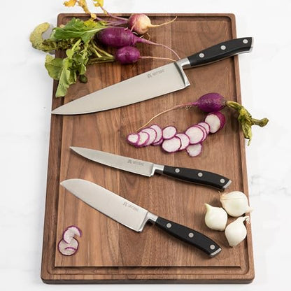 Yatoshi 15 Piece Black Knife Block Set - Pro Kitchen Knife Set Ultra Sharp High Carbon Stainless Steel with Ergonomic Handle - color: Black, size: 15-Piece