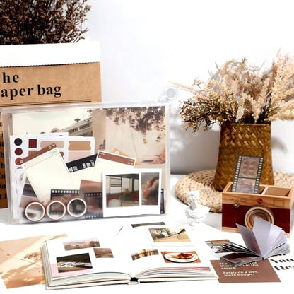 114 Pcs Aesthetic Scrapbook Kit DIY Junk Journaling Supplies, Vintage Style | Scrapbooking Materials for Bullet Junk Journal, Art Journaling, Vintage Collage Album Gift for Adults Women Beginner - style: Vintage Style