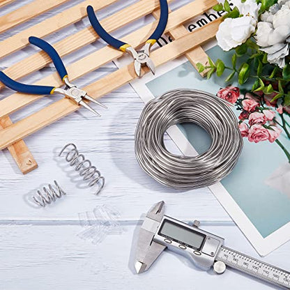 BENECREAT 10 Gauge Plastic Covered Aluminum Wire with 20 Caps, 82FT Silver DIY Jewelry Making Wire for Hair Bows, Shaping Brim Hat and Other Crafts Project - size: 10 Gauge