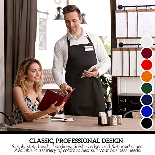 120 Pack Bib Aprons - Unisex Machine Washable Kitchen BBQ Aprons Bulk (Pack of 120, No Pockets, Black) - color: Black, size: 120 Pack