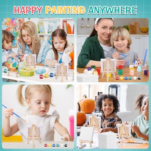 ESRICH 20 Set Canvas Painting Kit, Mini Acrylic Paint Set - size: 20 set 4 x 4 inches