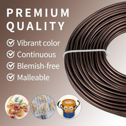 9 Gauge Aluminum Craft Wire, 52.5FT Bendable Armature Wire for Sculpting, Jewelry Making, DIY Crafting, Doll Making, Modelling, Bonsai Training(Coffee Brown) - color: Coffee Brown