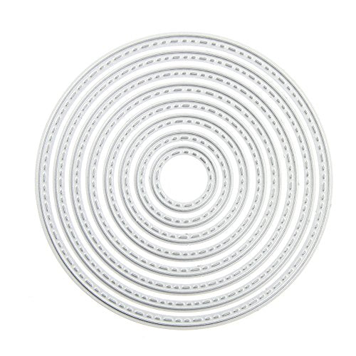 8PCS Circle Cutting Dies Handmade DIY Paper Cards Album Decoration Stencils Template Embossing for Card Scrapbooking Craft (Round) - style: Circle