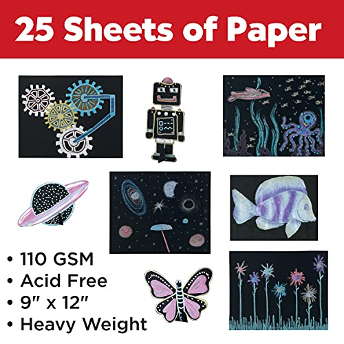 Faber-Castell Black Paper Pad 9" X 12" 25 sheets - size: 9" x 12", style: Black Paper Pad