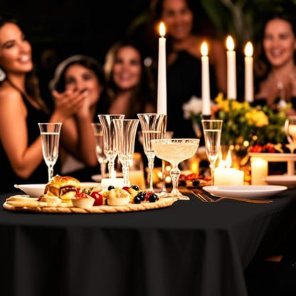54IN X 320FT Plastic Table Cover Roll with Cutter Box, Cut to Size Plastic Table Cloths for Parties, Birthday, (Black, 54"x3840"(Rectangular)) - color: Black, size: 3840" x 54" (Rectangular)