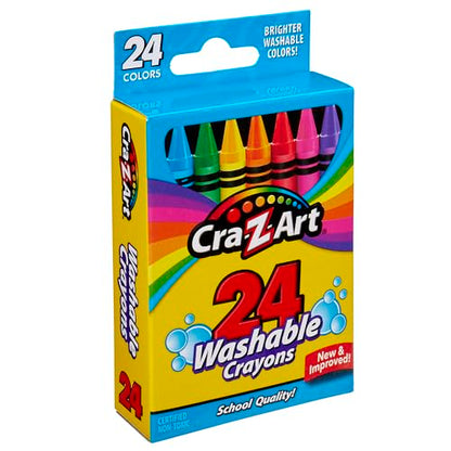 Cra-Z-Art Washable Crayons, 24 Count, for Kids Back to School Supply List Essential - size: 24 Count (Pack of 1)