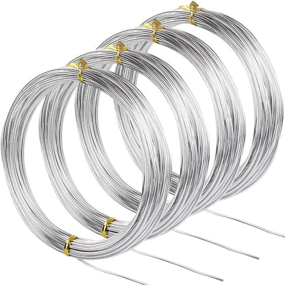 4 Pack 16 Gauge Aluminum Wire 131.2Ft Silver Aluminum Wire 1.5mm Metal Craft Armature Bendable Wires Metal 16 Gauge Wires for Jewelry Making Craft Dolls Skeleton DIY(32.8 Per Roll, 4 Rolls) - size: 16 Gauge Wire D1.5mm