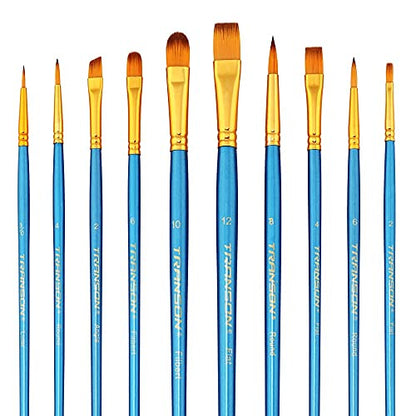 Transon 20pcs Bulk Artist Paint Brush Set for Acrylic Watercolor Gouache Hobby Craft Face Painting Blue - color: Blue