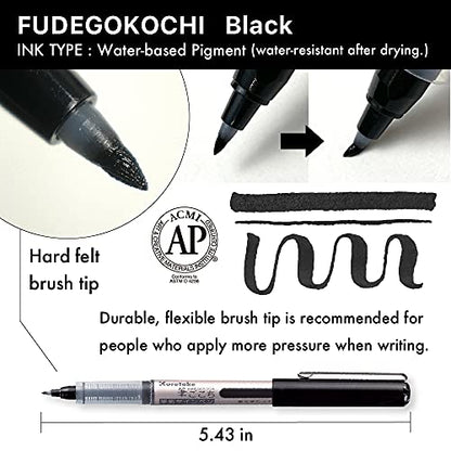 Kuretake Zig Inktober pen set, for Illustration, Manga Drawing, Lettering and Calligraphy, Professional Artist, Made in Japan (FUDEGOKOCHI(3pcs.)) - style: FUDEGOKOCHI(3pcs.)