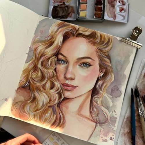 PHOENIX Skin Tone Watercolor Paint Set - 12 Flesh Colors Artist Grade Half Pans Palette Portrait Colors Neutral Watercolor Travel Set for Adults, Professional Artists - color: Skin Tone
