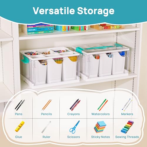 Vtopmart 24 QT Clear Plastic Craft Organizer with Detachable Inserts,1 Pack