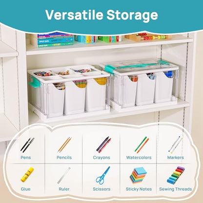 Vtopmart 24 QT Clear Plastic Craft Organizer with Detachable Inserts,1 Pack
